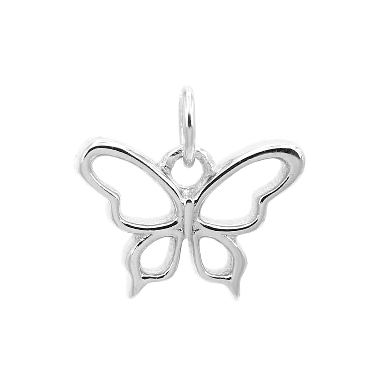12 Pack: Sterling Silver Butterfly Icon Charm by Bead Landing™